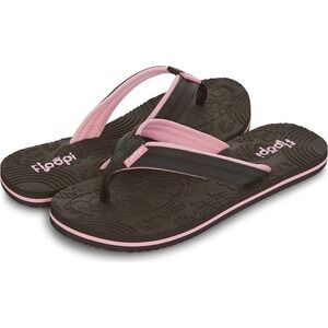 Floopi Textured Flip Flop Sandal Women Black Pink Tropical 543 Size 11 NEW